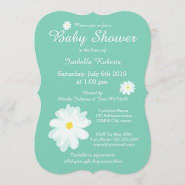 Custom color background baby shower invitations