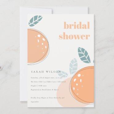 Cute Abstract Orange Fruity Bold Bridal Shower