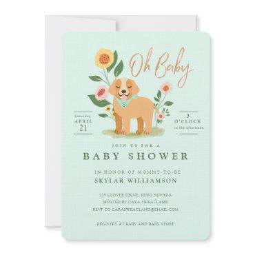 Cute Adorable Floral Golden Retriever