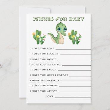 Cute Alligator Green Wishes Baby Shower Card