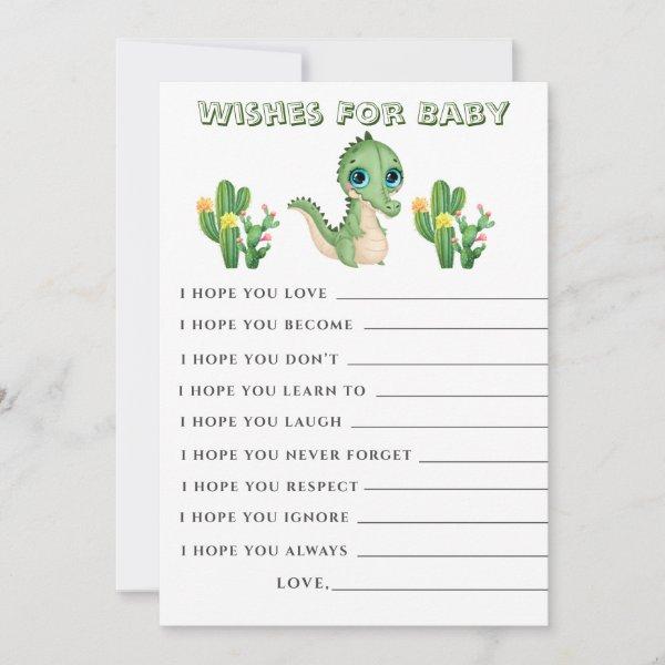 Cute Alligator Green Wishes Baby Shower Card