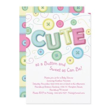 Cute as a Button Baby Shower Sewing Quilting