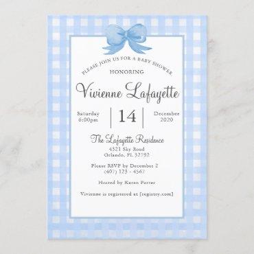 Cute Baby Blue Gingham with Bow