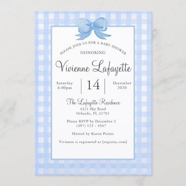 Cute Baby Blue Gingham with Bow