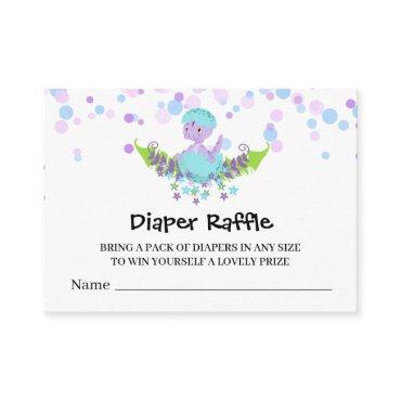 *~* Cute Baby Dinosaur Baby Shower Diaper Raffle Enclosure Card