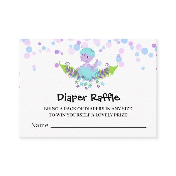 *~* Cute Baby Dinosaur Baby Shower Diaper Raffle Enclosure Card