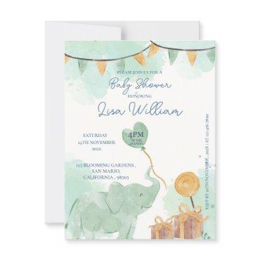 Cute Baby Elephant Balloon  Postcard