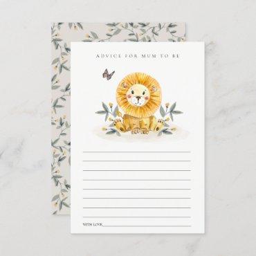 Cute Baby Lion Foliage Advice for Mum Baby Shower Enclosure Card