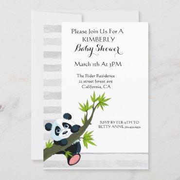 Cute Baby Panda Baby Shower Invitations