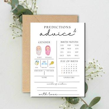 Cute Baby Shower Advice And Predictions Card