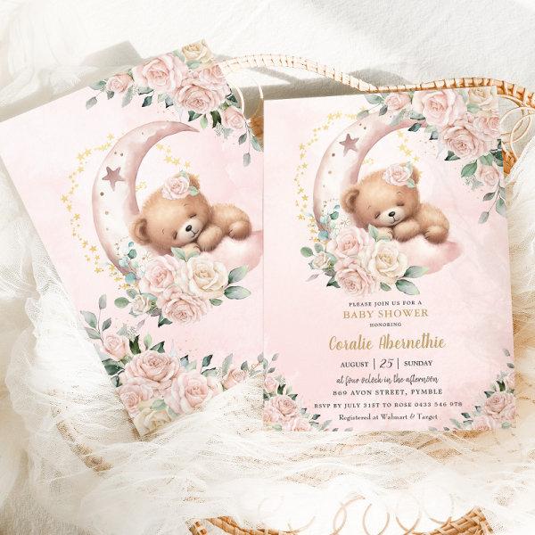 Cute Bear Blush Ivory Floral Girl