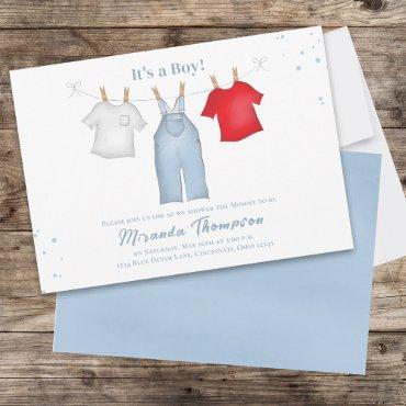Cute Blue Baby Shower Clothesline