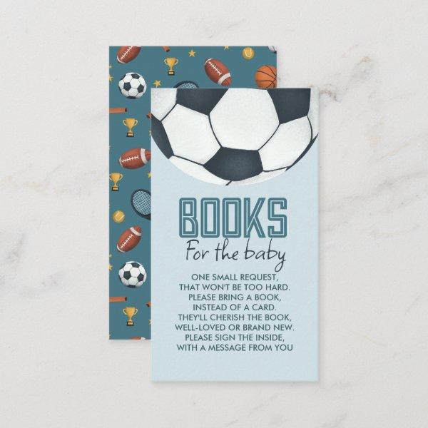 Cute Blue Sports Books For Baby Enclosure Card