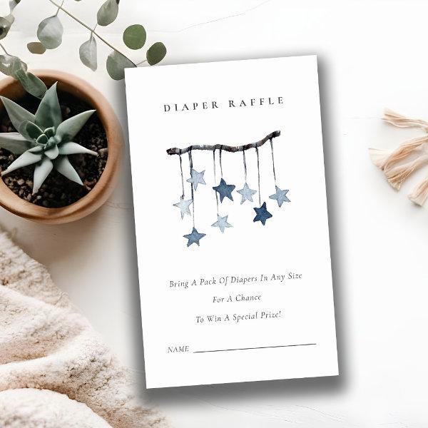 Cute Blue Star Mobile Diaper Raffle Baby Shower Enclosure Card