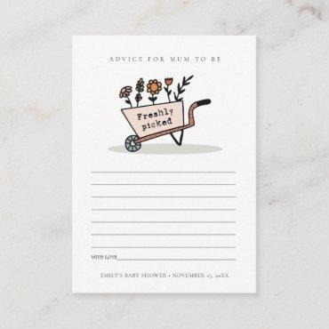 Cute Blush Floral Cart Advice for Mum Baby Shower Enclosure Card
