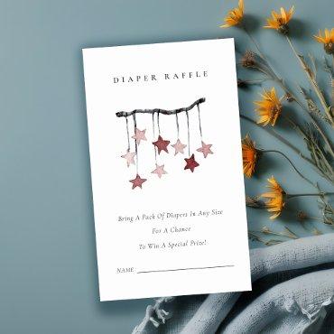 Cute Blush Star Mobile Diaper Raffle Baby Shower Enclosure Card