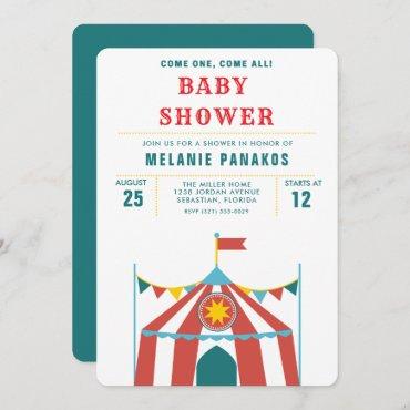 Cute Circus Baby Shower Party Invitation