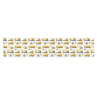 Cute Construction Truck Pattern Table Decoration Short Table Runner