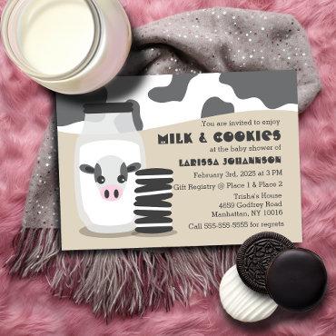 Cute Cow and Milk and Cookies Beige