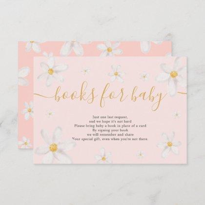 Cute daisy flower gold watercolor books for baby enclosure card