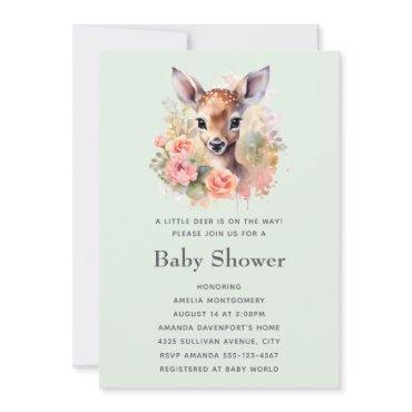 Cute Deer Surrounded By Roses