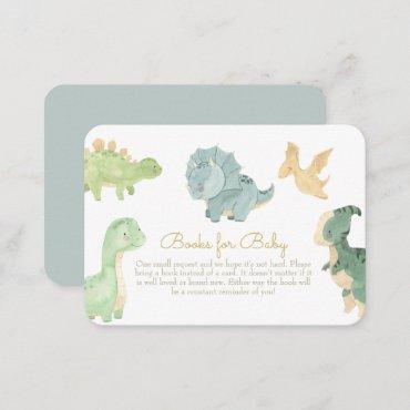 Cute Dinosaur Baby Shower Books for Baby Enclosure Card