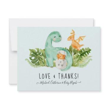 Cute Dinosaur Dino Thank You Note Baby Boy Shower