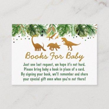 Cute Dinosaur Safari Baby Shower Book Request Enclosure Card