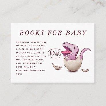 Cute Dinosaur Theme Baby Shower Book Request Enclosure Card