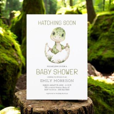 Cute Dinosaur Watercolor Hatching Soon