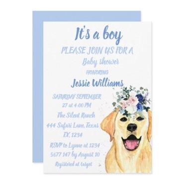 Cute Dog Puppy Labrador Fun Baby boy shower