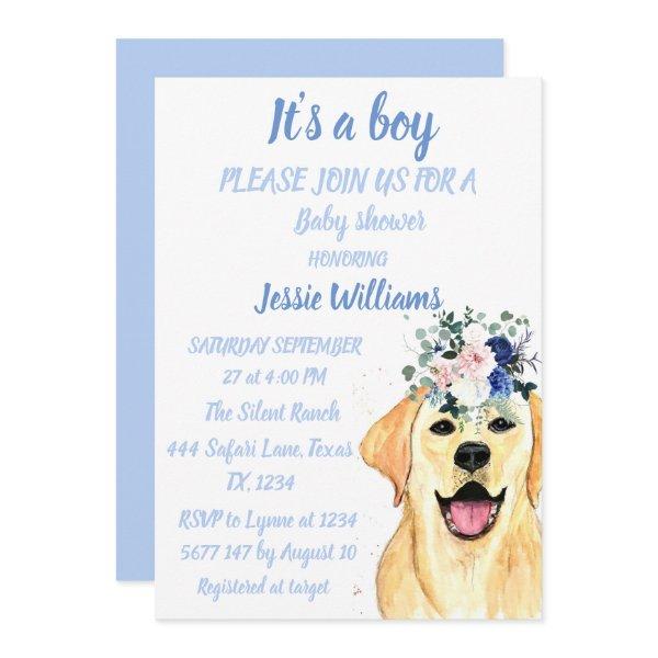Cute Dog Puppy Labrador Fun Baby boy shower