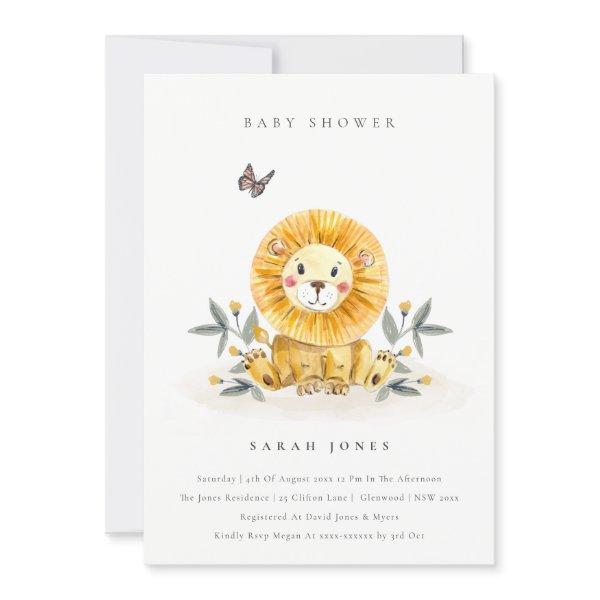 Cute Elegant Woodland Lion Foliage
