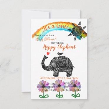 Cute Elephant and His Friends