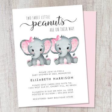 Cute Elephant Twin Girls Baby Shower By Mail