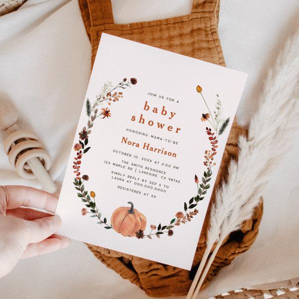 Cute Fall Floral Pumpkin Wreath