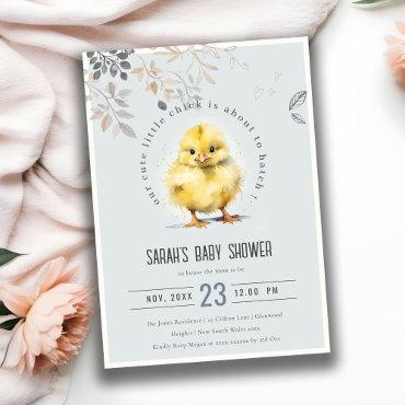 Cute Farm Chick Blue Boy Floral