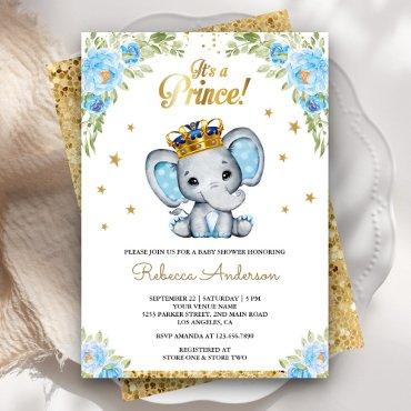 Cute Floral Prince Elephant