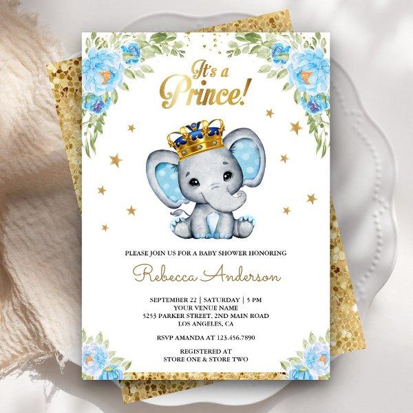 Cute Floral Prince Elephant
