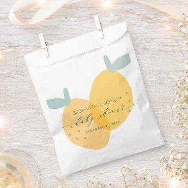 Cute Fun Yellow Lemon Fruity Citrus Baby Shower Favor Bag