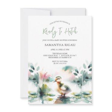 Cute Gender Neutral Watercolor Duck