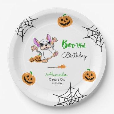 Cute ghost pumpkins Halloween Happy Birthday Paper Plates