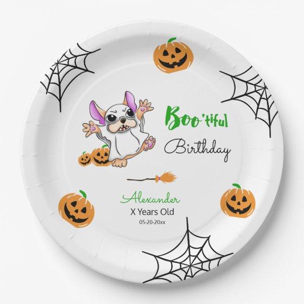 Cute ghost pumpkins Halloween Happy Birthday Paper Plates