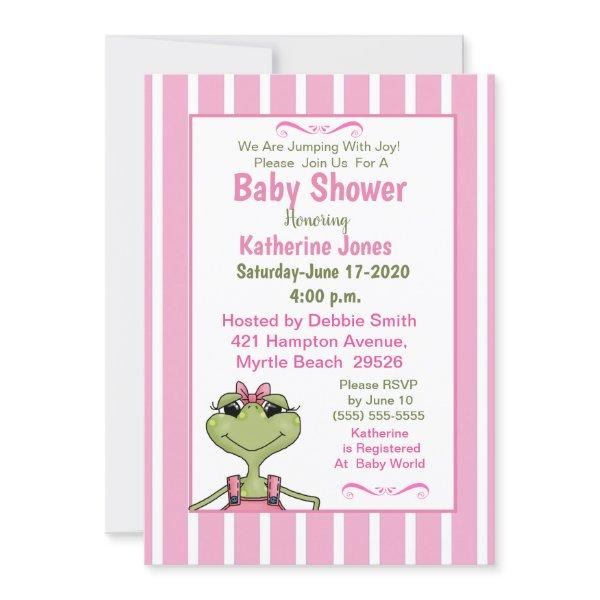 Cute  Girl Frog Baby Shower