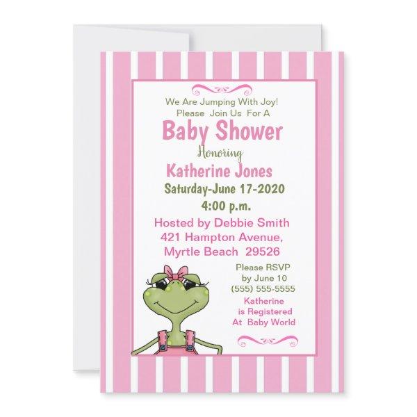 Cute  Girl Frog Baby Shower