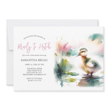Cute Girl Watercolor Duck