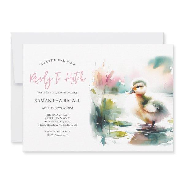 Cute Girl Watercolor Duck