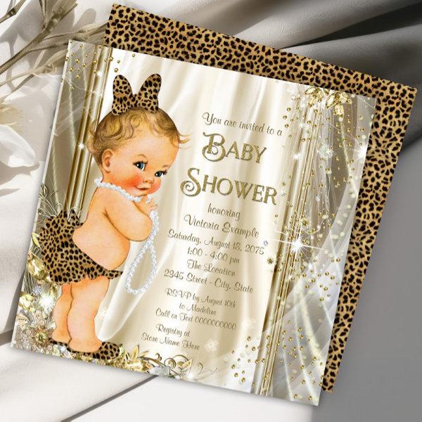 Cute Glam Leopard Girly Baby Girl Shower