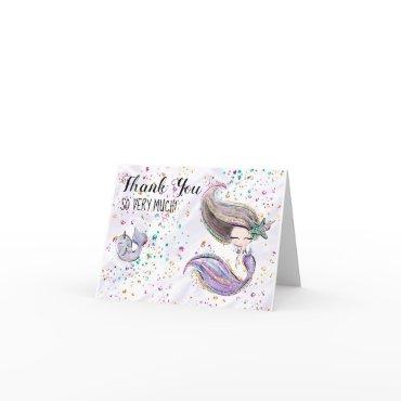 *~* Cute Glitter Mermaid  Baby Shower Thank You