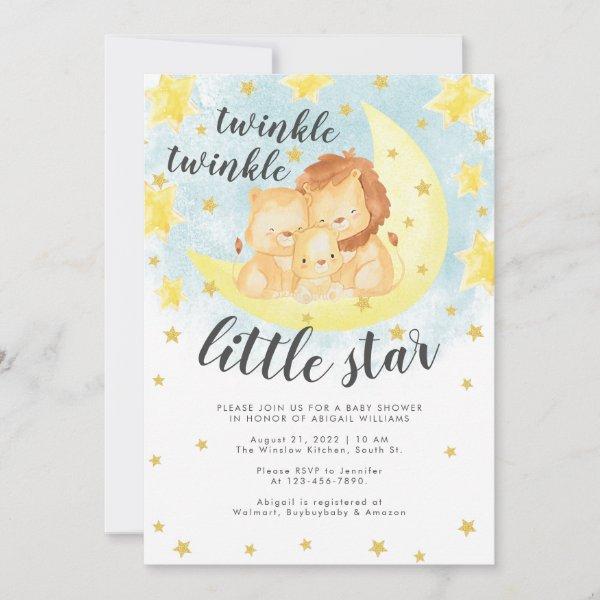 Cute Gold Glitter Twinkle Little Star Baby Shower